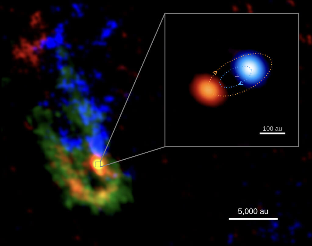 理研等通过阿尔玛望远镜发现正在形成的大质量联星系统