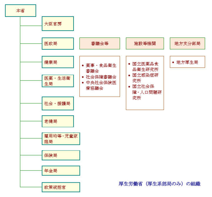 日本药品监管体系厚生劳动省组织架构