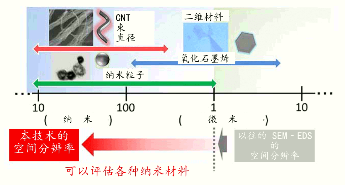 提高空间分辨率，用SEM对碳纳米管表面官能基均匀成像